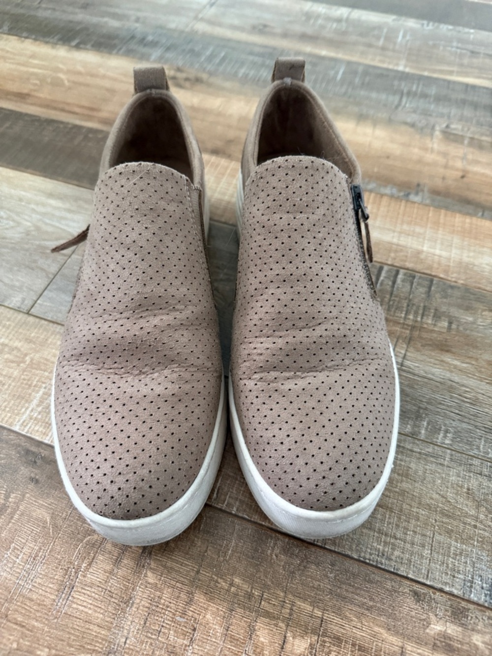 Cushionaire Taupe Perforated Slip-On Sneakers
